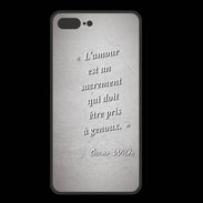 Coque  Iphone 8 Plus PREMIUM Sacrement amour Gris Citation Oscar Wilde