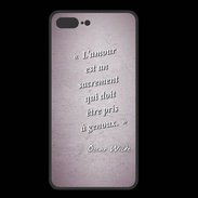 Coque  Iphone 8 Plus PREMIUM Sacrement amour Rose Citation Oscar Wilde