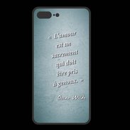 Coque  Iphone 8 Plus PREMIUM Sacrement amour Turquoise Citation Oscar Wilde