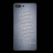 Coque  Iphone 8 Plus PREMIUM Sincérité fatale Bleu Citation Oscar Wilde