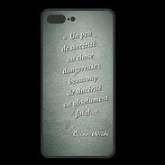 Coque  Iphone 8 Plus PREMIUM Sincérité fatale Vert Citation Oscar Wilde