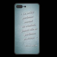 Coque  Iphone 8 Plus PREMIUM Société rêveur Turquoise Citation Oscar Wilde
