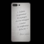 Coque  Iphone 8 Plus PREMIUM Spectateur Gris Citation Oscar Wilde