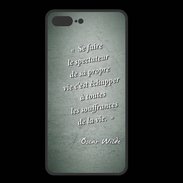 Coque  Iphone 8 Plus PREMIUM Spectateur Vert Citation Oscar Wilde