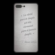 Coque  Iphone 8 Plus PREMIUM Vérité pure Gris Citation Oscar Wilde