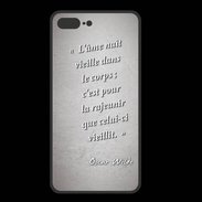 Coque  Iphone 8 Plus PREMIUM Ame nait Gris Citation Oscar Wilde