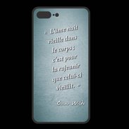 Coque  Iphone 8 Plus PREMIUM Ame nait Turquoise Citation Oscar Wilde