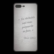 Coque  Iphone 8 Plus PREMIUM Ami poignardée Gris Citation Oscar Wilde