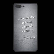 Coque  Iphone 8 Plus PREMIUM Ami poignardée Noir Citation Oscar Wilde
