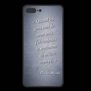 Coque  Iphone 8 Plus PREMIUM Avis gens Bleu Citation Oscar Wilde