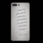 Coque  Iphone 8 Plus PREMIUM Avis gens Gris Citation Oscar Wilde