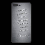 Coque  Iphone 8 Plus PREMIUM Avis gens Noir Citation Oscar Wilde