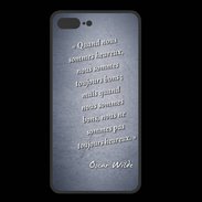 Coque  Iphone 8 Plus PREMIUM Bons heureux Bleu Citation Oscar Wilde