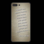 Coque  Iphone 8 Plus PREMIUM Bons heureux Sepia Citation Oscar Wilde
