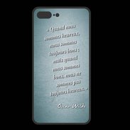 Coque  Iphone 8 Plus PREMIUM Bons heureux Turquoise Citation Oscar Wilde