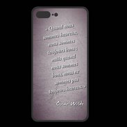 Coque  Iphone 8 Plus PREMIUM Bons heureux Violet Citation Oscar Wilde