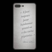 Coque  Iphone 8 Plus PREMIUM Cartes gagnantes Gris Citation Oscar Wilde