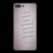 Coque  Iphone 8 Plus PREMIUM Cartes gagnantes Rose Citation Oscar Wilde