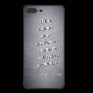 Coque  Iphone 8 Plus PREMIUM Cartes gagnantes Noir Citation Oscar Wilde