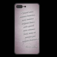 Coque  Iphone 8 Plus PREMIUM Bons heureux Rose Citation Oscar Wilde