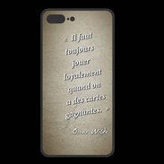 Coque  Iphone 8 Plus PREMIUM Cartes gagnantes Sepia Citation Oscar Wilde