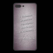 Coque  Iphone 8 Plus PREMIUM Choix ennemis Violet Citation Oscar Wilde