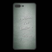 Coque  Iphone 8 Plus PREMIUM Définir Vert Citation Oscar Wilde