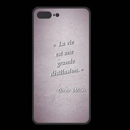 Coque  Iphone 8 Plus PREMIUM Désillusion vie Rose Citation Oscar Wilde