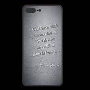 Coque  Iphone 8 Plus PREMIUM Incertitude amour Noir Citation Oscar Wilde