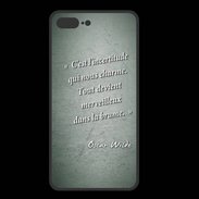 Coque  Iphone 8 Plus PREMIUM Incertitude amour Vert Citation Oscar Wilde