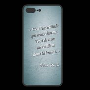 Coque  Iphone 8 Plus PREMIUM Incertitude amour Turquoise Citation Oscar Wilde
