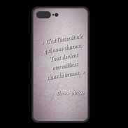 Coque  Iphone 8 Plus PREMIUM Incertitude Rose Citation Oscar Wilde