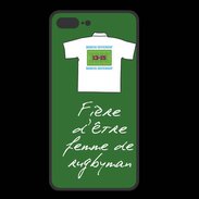 Coque  Iphone 8 Plus PREMIUM Femme de rugbyman Bonus offensif-défensif Vert