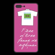Coque  Iphone 8 Plus PREMIUM Femme de rugbyman Bonus offensif-défensif Rose
