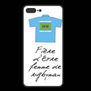 Coque  Iphone 8 Plus PREMIUM Femme de rugbyman Bonus offensif-défensif Blanc 2