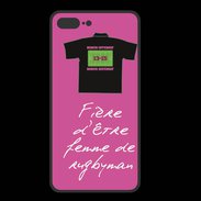 Coque  Iphone 8 Plus PREMIUM Femme de rugbyman Bonus offensif-défensif Rose 2