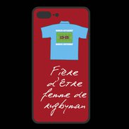 Coque  Iphone 8 Plus PREMIUM Femme de rugbyman Bonus offensif-défensif Rouge 2
