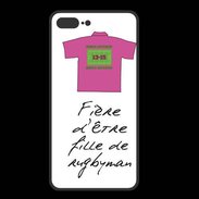 Coque  Iphone 8 Plus PREMIUM Fille de rugbyman Bonus offensif-défensif Blanc