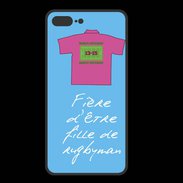 Coque  Iphone 8 Plus PREMIUM Fille de rugbyman Bonus offensif-défensif Bleu