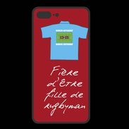 Coque  Iphone 8 Plus PREMIUM Fille de rugbyman Bonus offensif-défensif Rouge 2