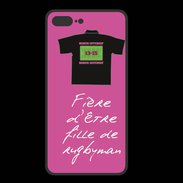 Coque  Iphone 8 Plus PREMIUM Fille de rugbyman Bonus offensif-défensif Rose 2