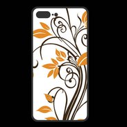 Coque  Iphone 8 Plus PREMIUM motif floral marron