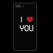 Coque  Iphone 8 Plus PREMIUM I love you noir