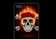 Coque  Iphone 8 Plus PREMIUM Tête de mort en flamme 5