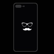 Coque  Iphone 8 Plus PREMIUM moustache noir & blanc