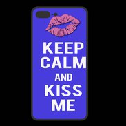 Coque  Iphone 8 Plus PREMIUM Keep Calm Kiss me Bleu