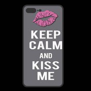 Coque  Iphone 8 Plus PREMIUM Keep Calm Kiss me Gris