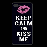 Coque  Iphone 8 Plus PREMIUM Keep Calm Kiss me Noir
