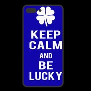 Coque  Iphone 8 Plus PREMIUM Keep Calm Be lucky Bleu