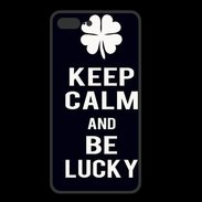 Coque  Iphone 8 Plus PREMIUM Keep Calm Be lucky Noir